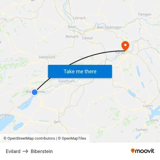 Evilard to Biberstein map