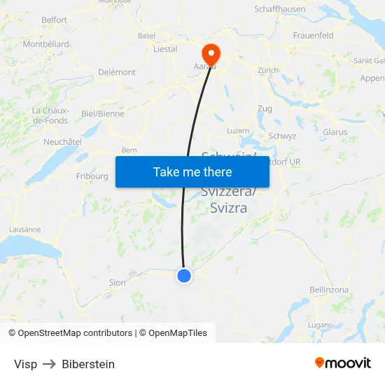 Visp to Biberstein map