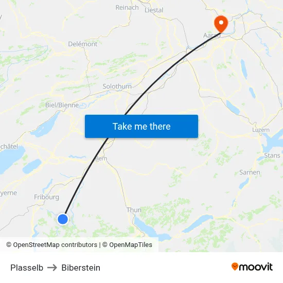 Plasselb to Biberstein map