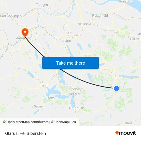 Glarus to Biberstein map