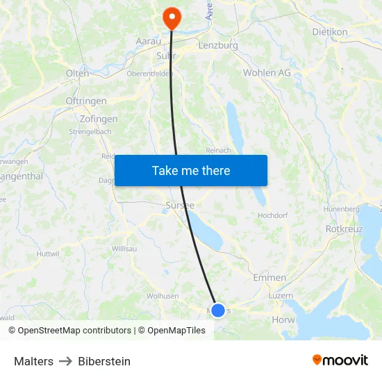 Malters to Biberstein map