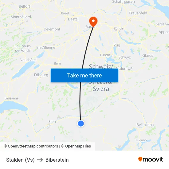 Stalden (Vs) to Biberstein map