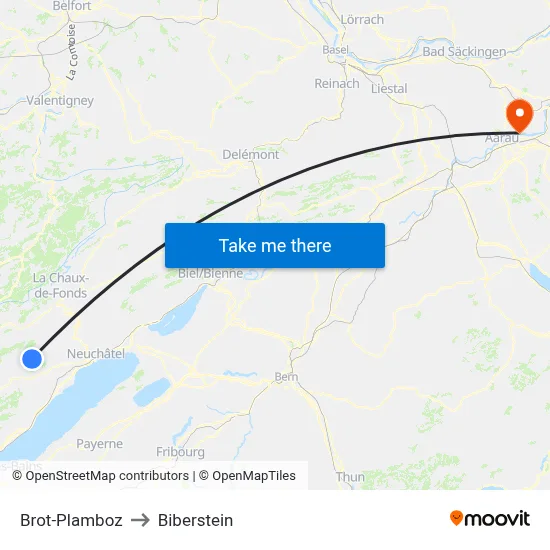 Brot-Plamboz to Biberstein map