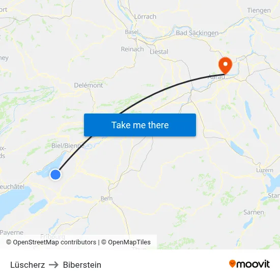 Lüscherz to Biberstein map