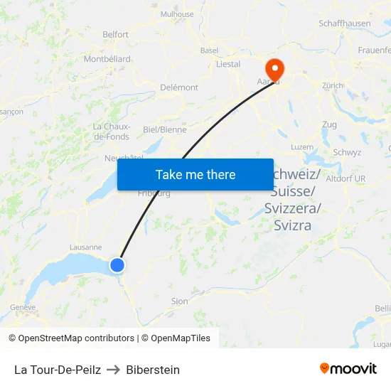 La Tour-De-Peilz to Biberstein map