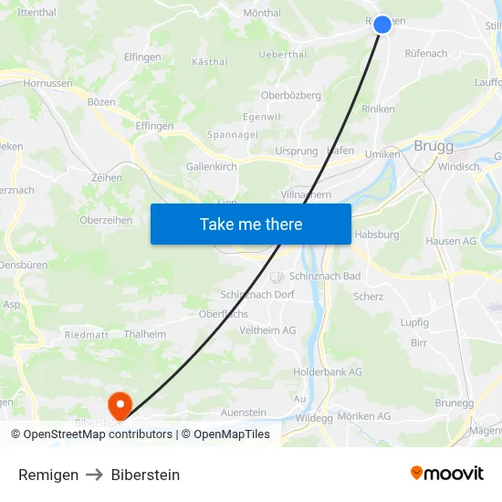 Remigen to Biberstein map