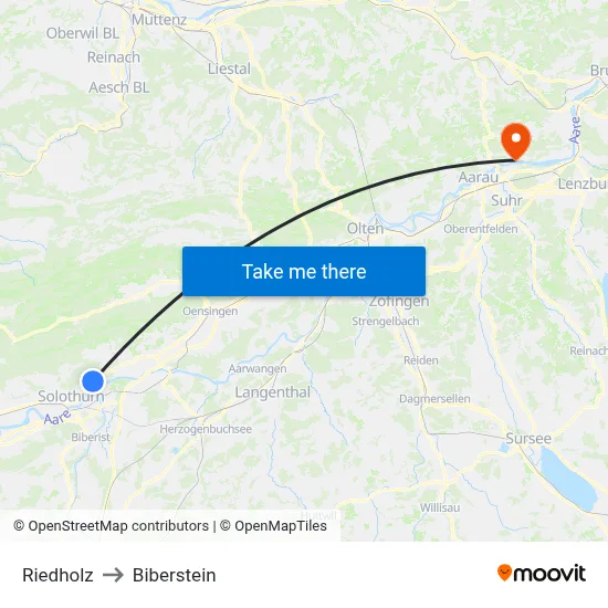Riedholz to Biberstein map