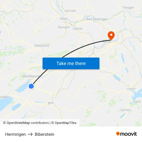 Hermrigen to Biberstein map