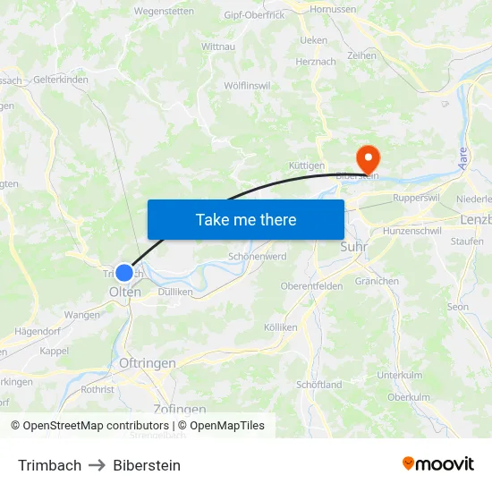 Trimbach to Biberstein map