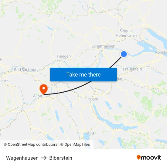 Wagenhausen to Biberstein map