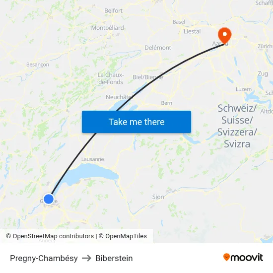 Pregny-Chambésy to Biberstein map