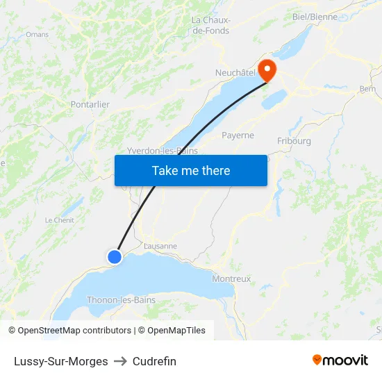 Lussy-Sur-Morges to Cudrefin map