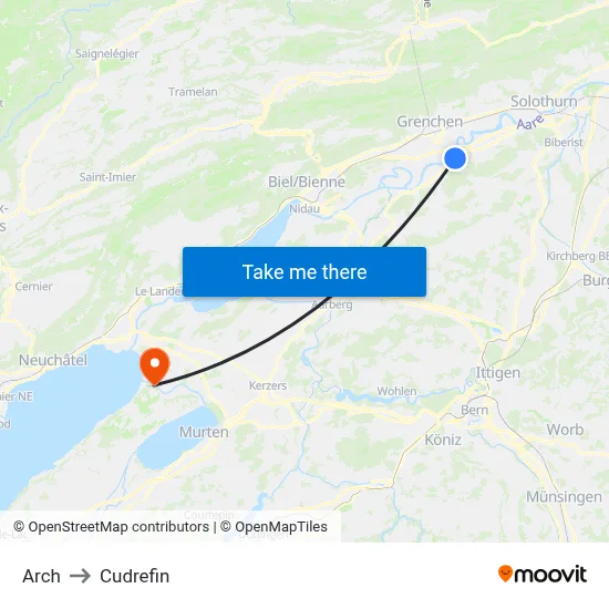 Arch to Cudrefin map