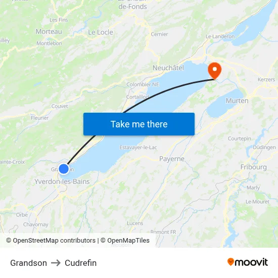 Grandson to Cudrefin map