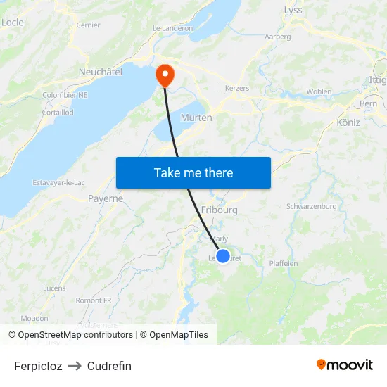 Ferpicloz to Cudrefin map