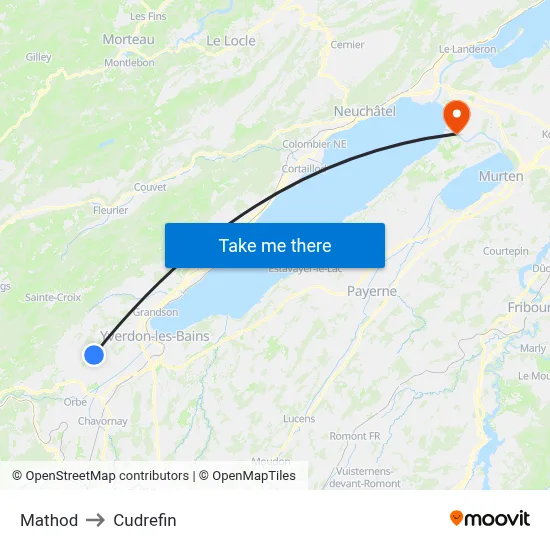 Mathod to Cudrefin map