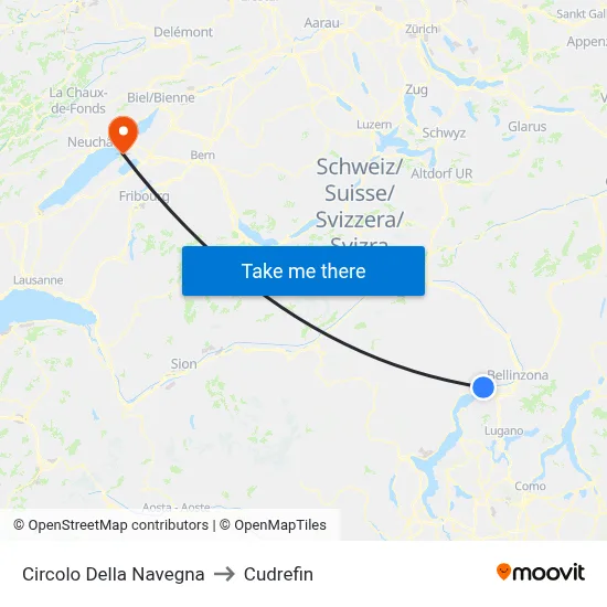 Circolo Della Navegna to Cudrefin map