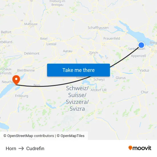 Horn to Cudrefin map