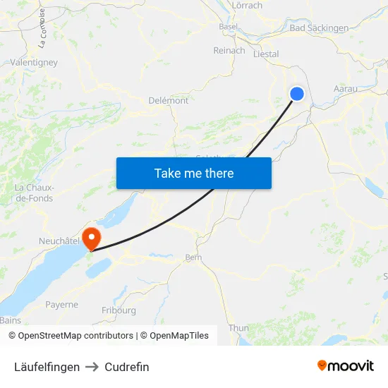 Läufelfingen to Cudrefin map
