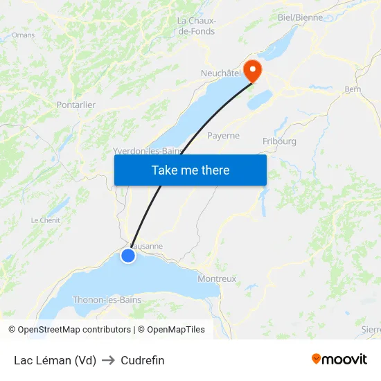 Lac Léman (Vd) to Cudrefin map