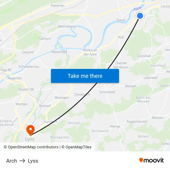 Arch to Lyss map