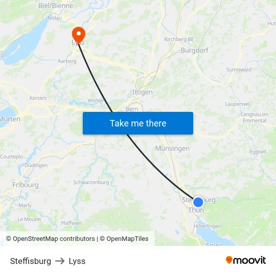 Steffisburg to Lyss map