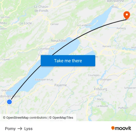 Pomy to Lyss map