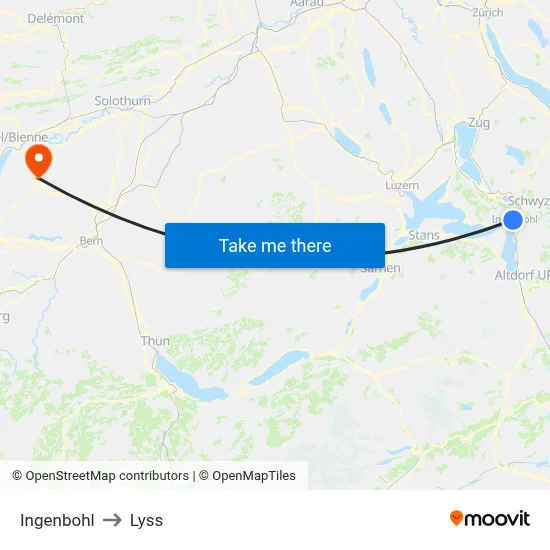 Ingenbohl to Lyss map