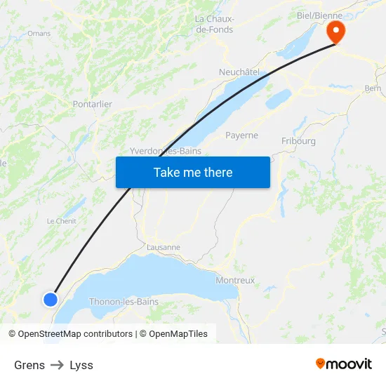 Grens to Lyss map