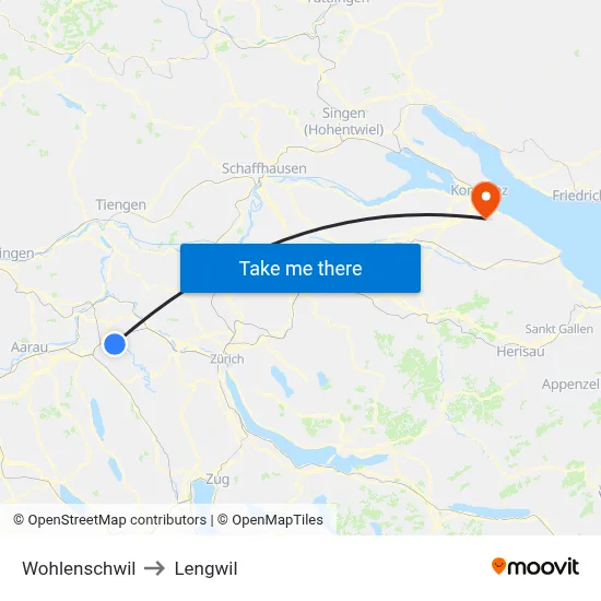 Wohlenschwil to Lengwil map