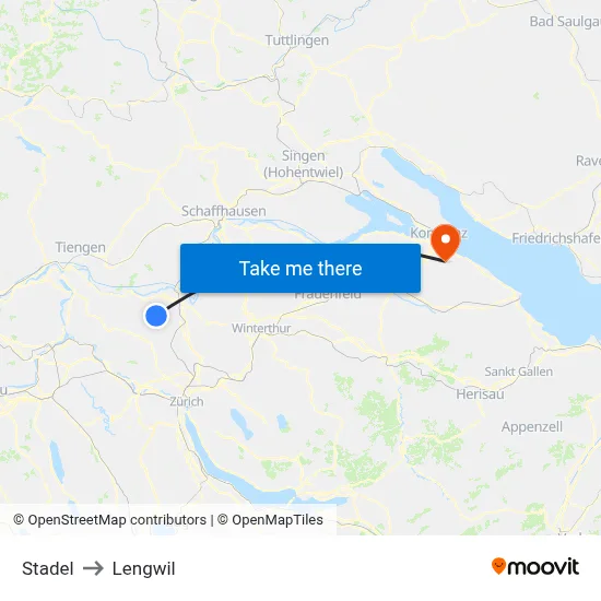Stadel to Lengwil map
