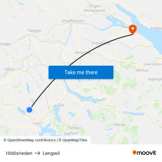Hildisrieden to Lengwil map