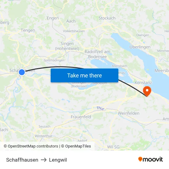 Schaffhausen to Lengwil map
