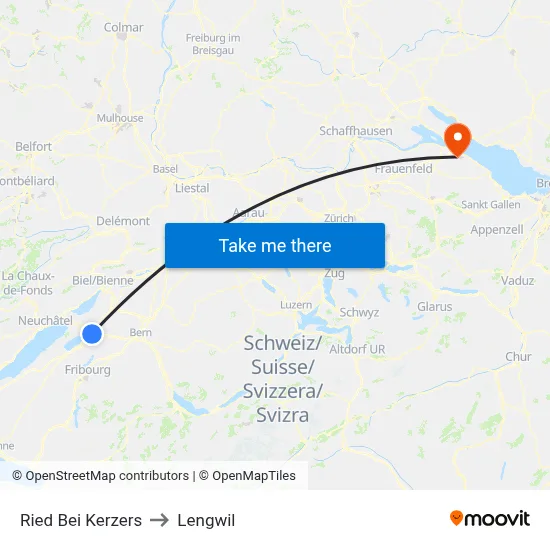 Ried Bei Kerzers to Lengwil map