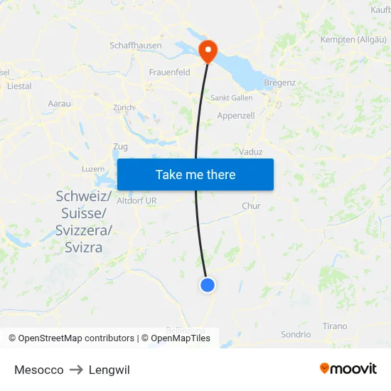 Mesocco to Lengwil map