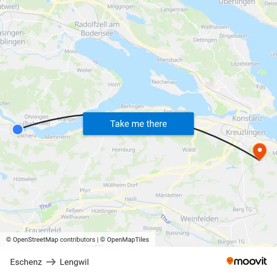 Eschenz to Lengwil map
