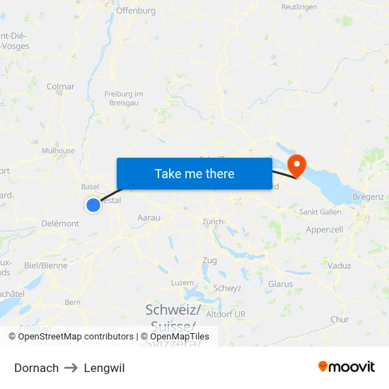 Dornach to Lengwil map