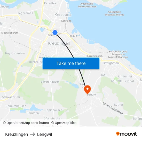 Kreuzlingen to Lengwil map