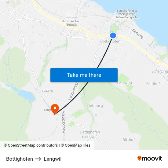 Bottighofen to Lengwil map