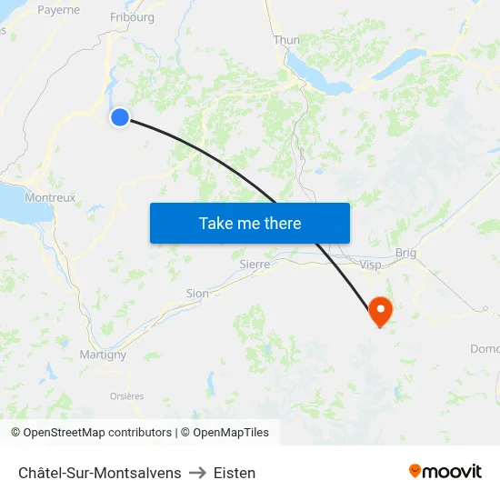Châtel-Sur-Montsalvens to Eisten map