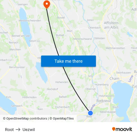 Root to Uezwil map