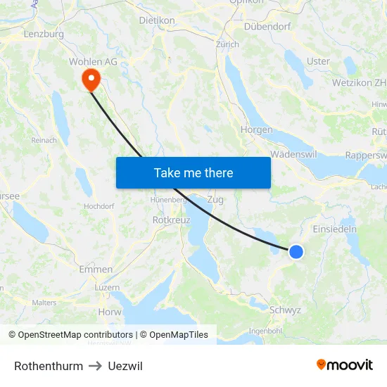 Rothenthurm to Uezwil map