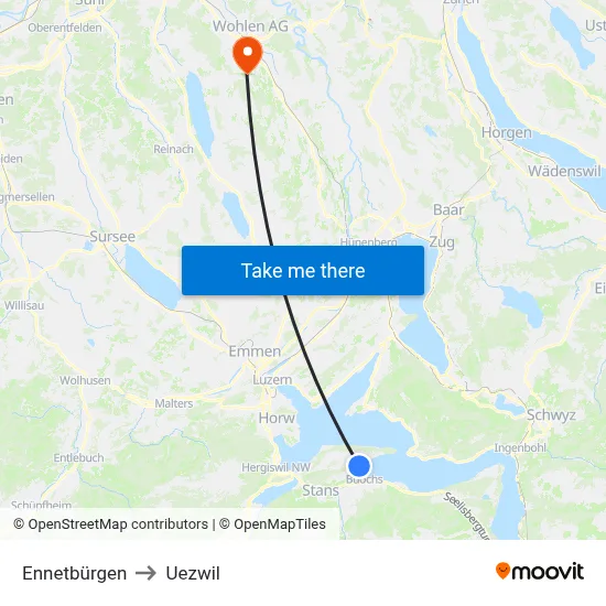 Ennetbürgen to Uezwil map