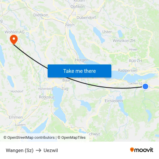Wangen (Sz) to Uezwil map