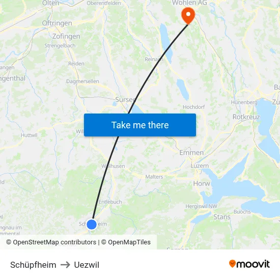 Schüpfheim to Uezwil map