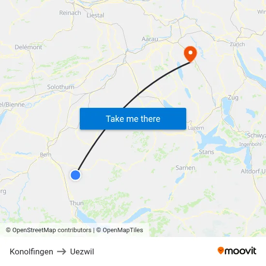 Konolfingen to Uezwil map