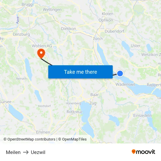 Meilen to Uezwil map