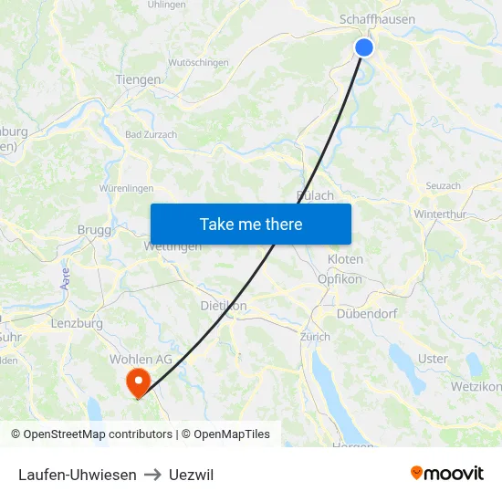 Laufen-Uhwiesen to Uezwil map