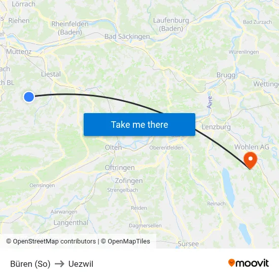 Büren (So) to Uezwil map