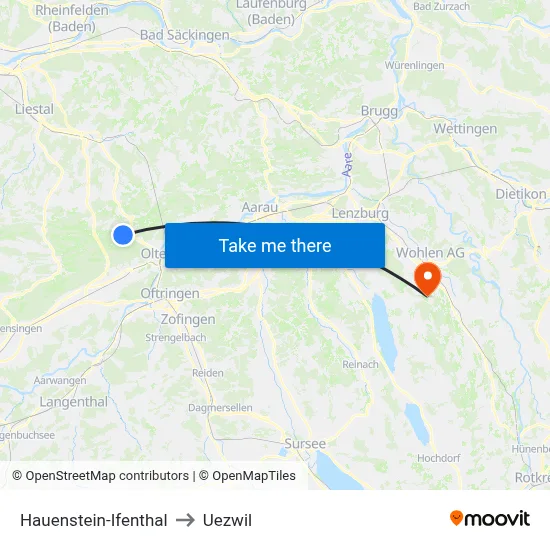 Hauenstein-Ifenthal to Uezwil map